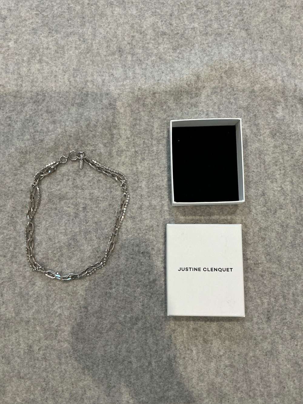 Justine Clenquet Silver Layered Chain Necklace